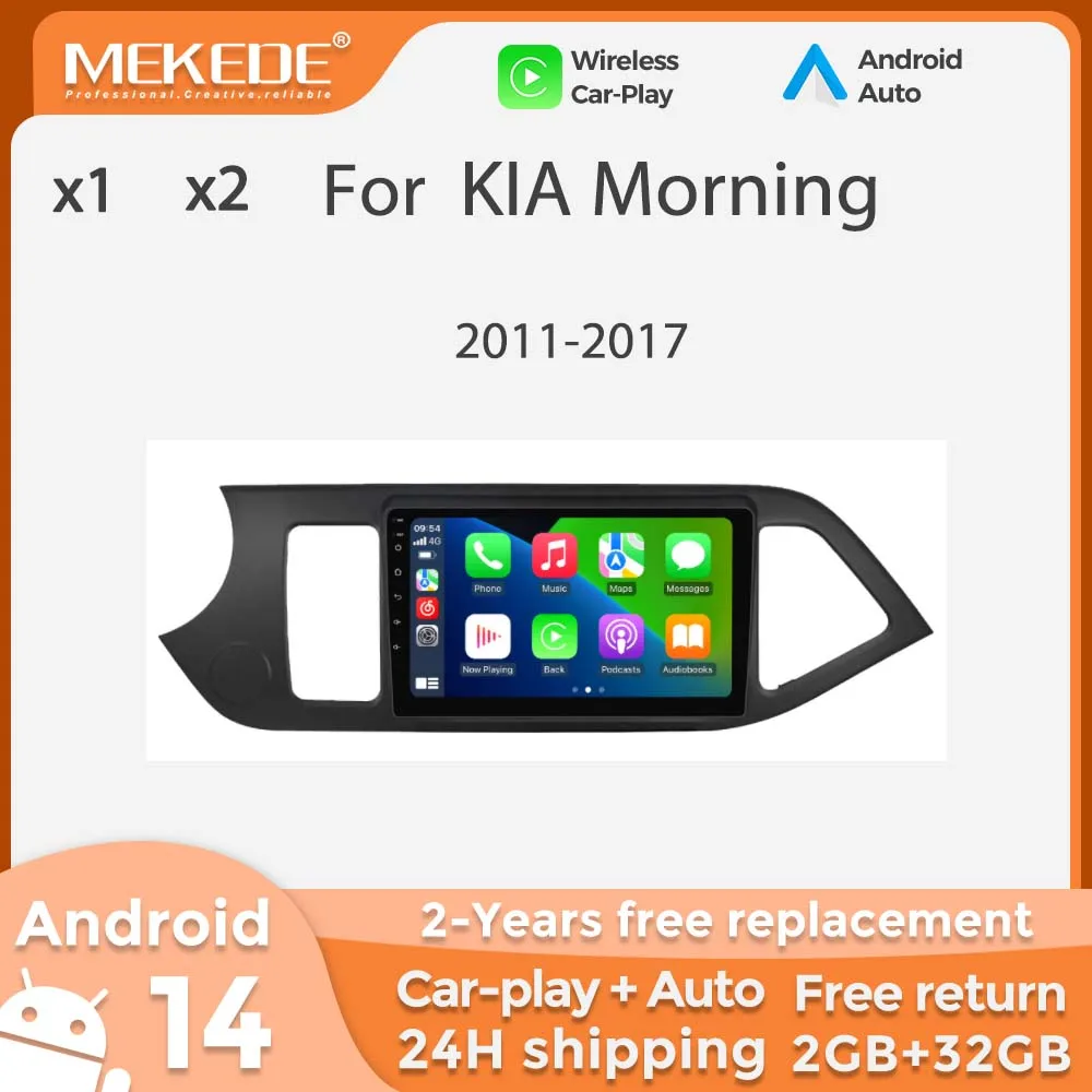 9 inch HD Screen Android All in One For KIA Morning 2 Picanto 2011-2017 Car Radio Wireless Carplay Auto Navigation GPS WIFI BT