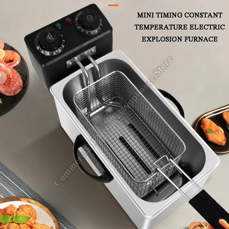 Timing Electric Deep Fryer Commercial Home Use Lightweight Electric Frying Pan