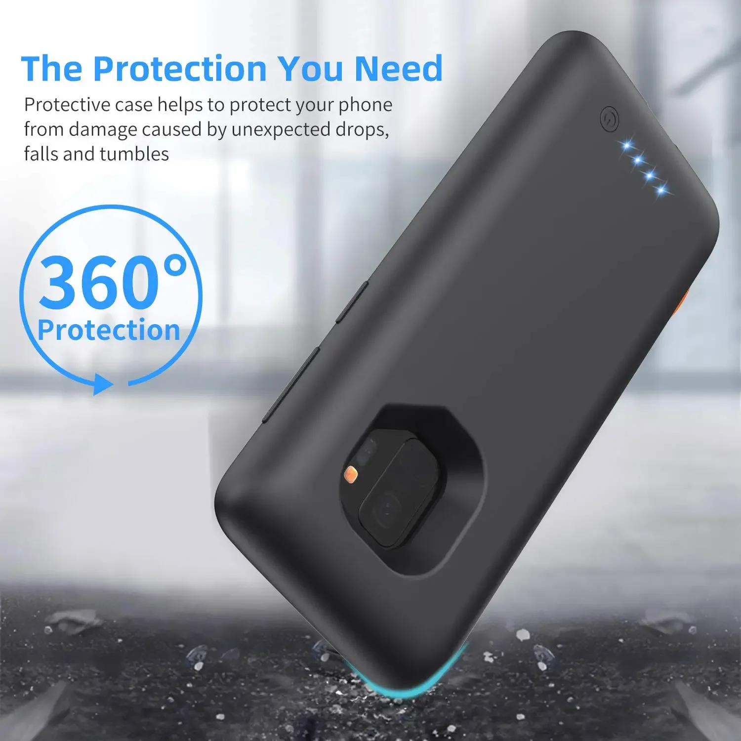 6000mAh Battery Case for Samsung Galaxy S9 Portable Charging  External Battery Pack Rechargeable Charger Case Backup Power Bank