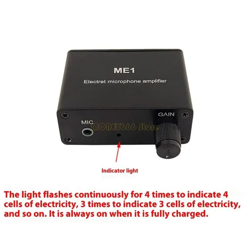 F62C خلاط أداة إخراج متعددة 10 ساعات يعمل ME1 MIC Amplifier صوت واضح