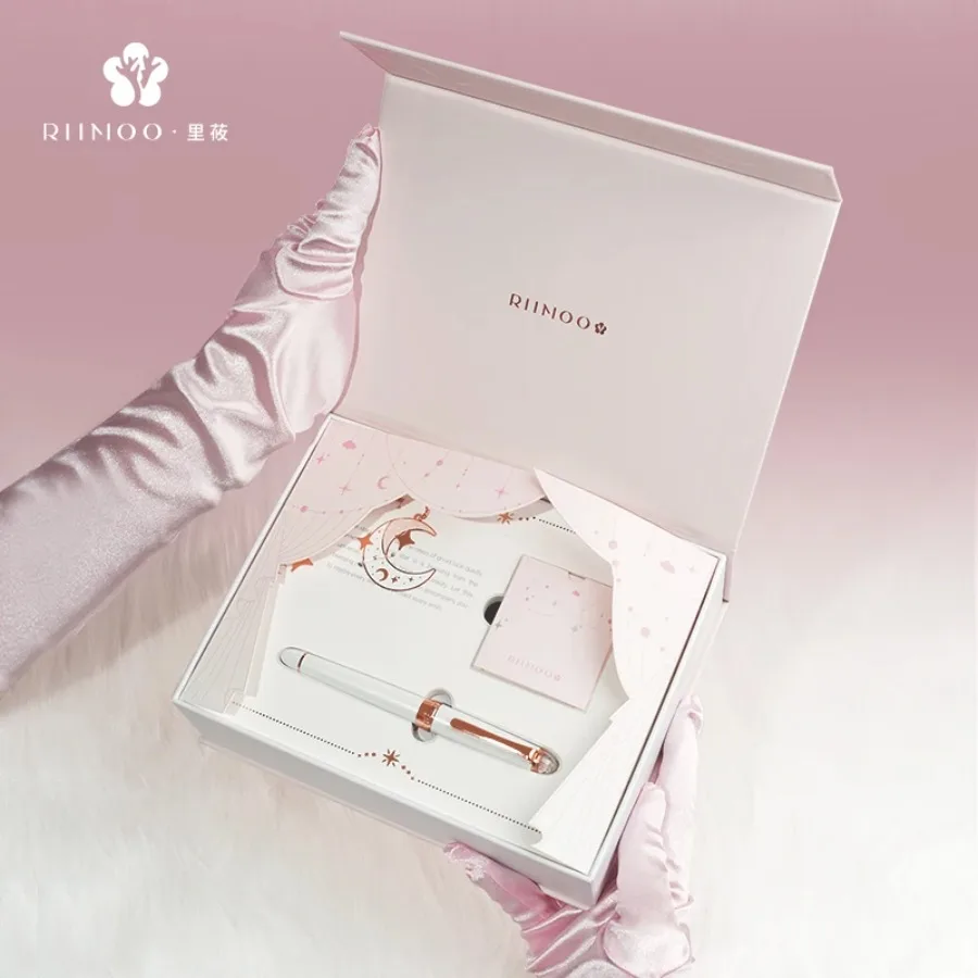 For RIIMOO 520 Star Moon Journey Rose Gold Pen Women's Gift Box - Girls' High-End Exquisite Set Birthday Exclusive Practice