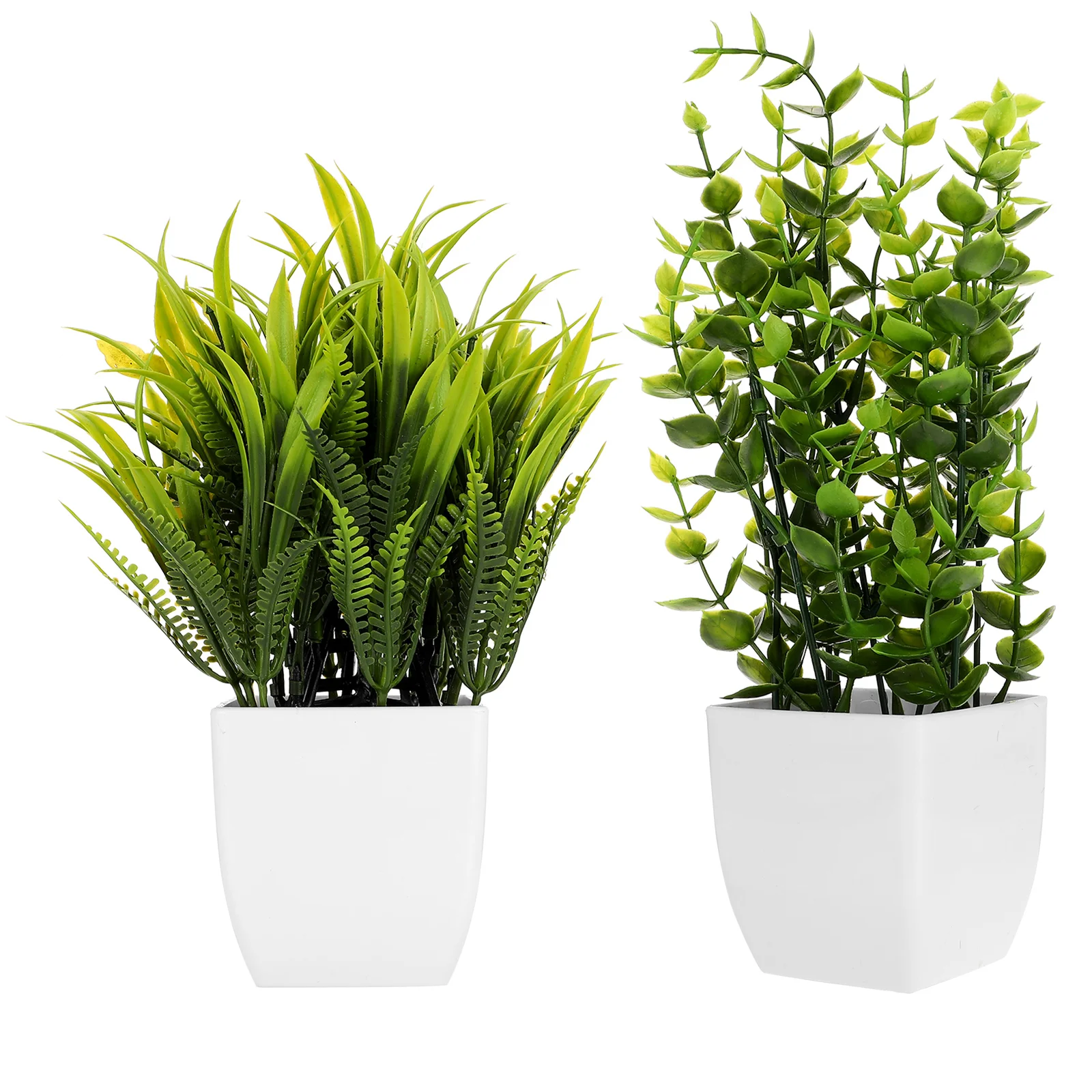 

2pcs Potted PlantsPlantIndoor OutdoorHome Plastic Potted Plant Decor Office Bonsai Tree Green Fake PlasticDecorGreenery