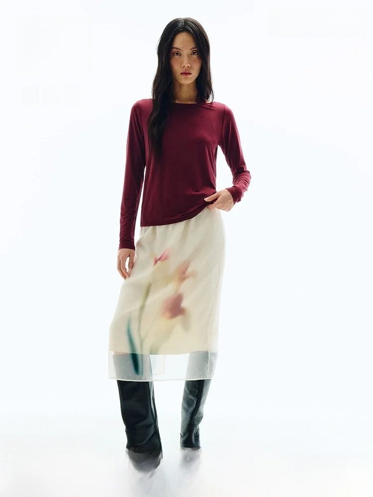 

Красная длинная футболка Све, женская многослойная футболка Faion, китайский зодиак, празднование года, новогодняя серия H & M 322620