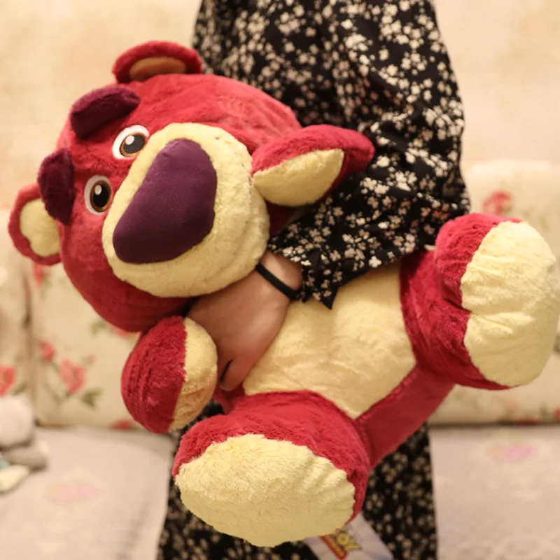 Large Lotso Bear Plush Pillow Dolls Kawaii Toy Story Stuffed Animals Anime Things Kids Room Decor Cute Soft Toys Gift For Girls