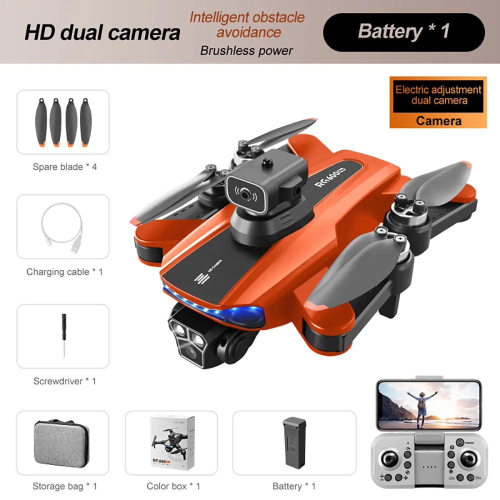 

RG600 PRO WiFi FPV с двойной камерой 4K 720P ESC HD 360° ° Предотвращение препятствий Оптическое позиционирование потока Бесщеточный радиоуправляемый квадрокоптер RTF