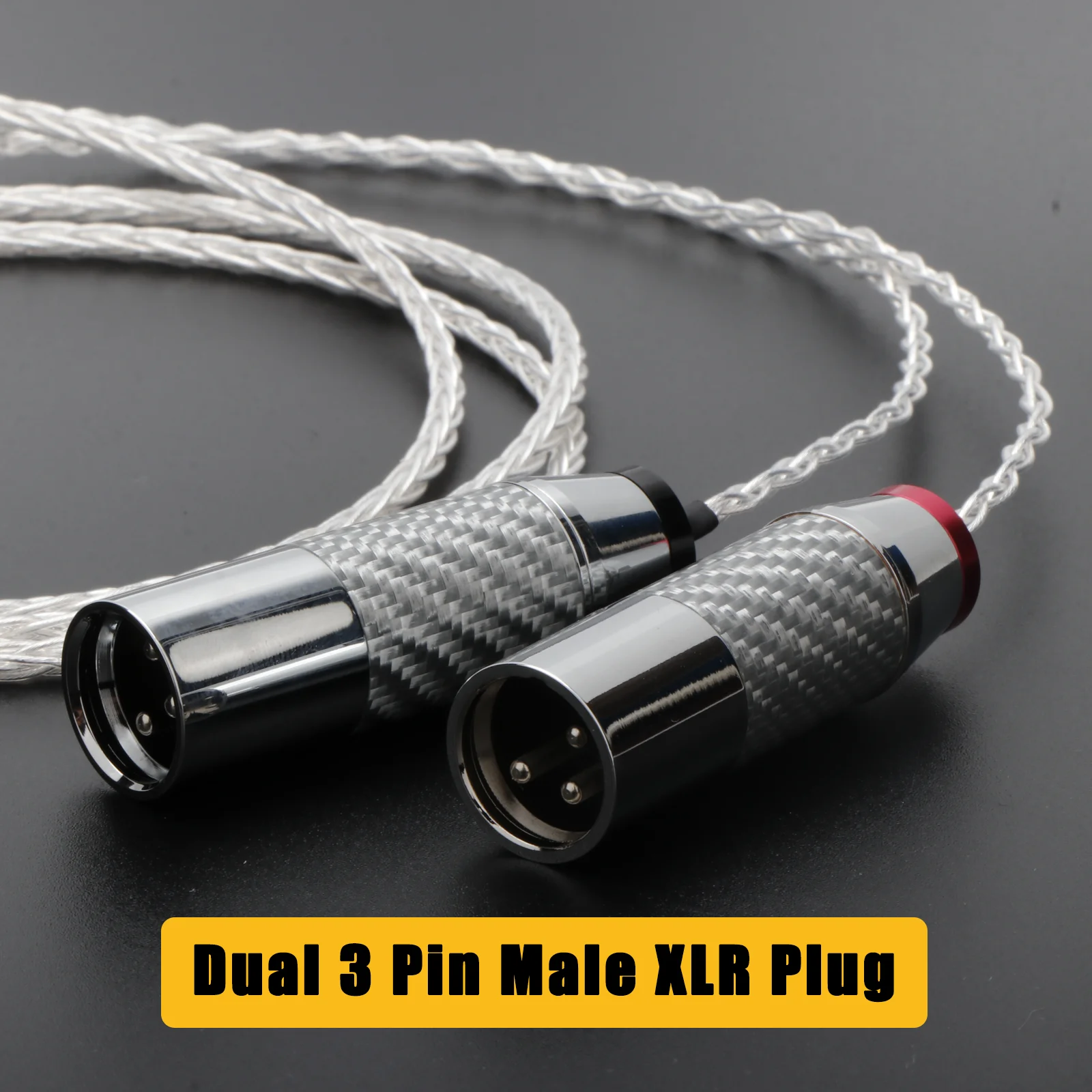 HiFi 2,5 mm auf Dual-XLR-Kabel OCC versilbertes Audio-Adapterkabel zum Anschluss eines ausgewogenen Player an einen ausgewogenen Verstärker – Detail 3