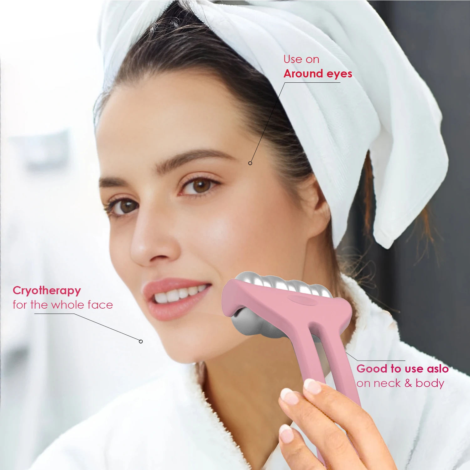 Новые поступления Ice Derma Roller Массажная палочка для кожи Ролик для отечности мигрени и облегчения боли Подтяжка лица Ледяной валик для лица