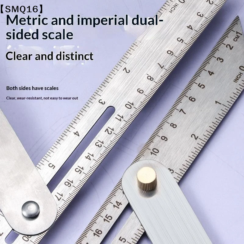 Woodworking Scriber Ruler High Accuracy T-Shape Multi-Angle Scribing Tool Metal Movable Angle Ruler Dovetail Gauge【SMQ】