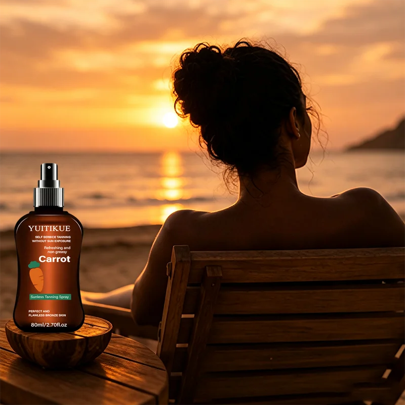 YUITIKUE Plant Extract Self Bronzing Body Mist Light Non-Greasy Hydrating Spray Create Even Warm Skin Tone Summer Full Body Care