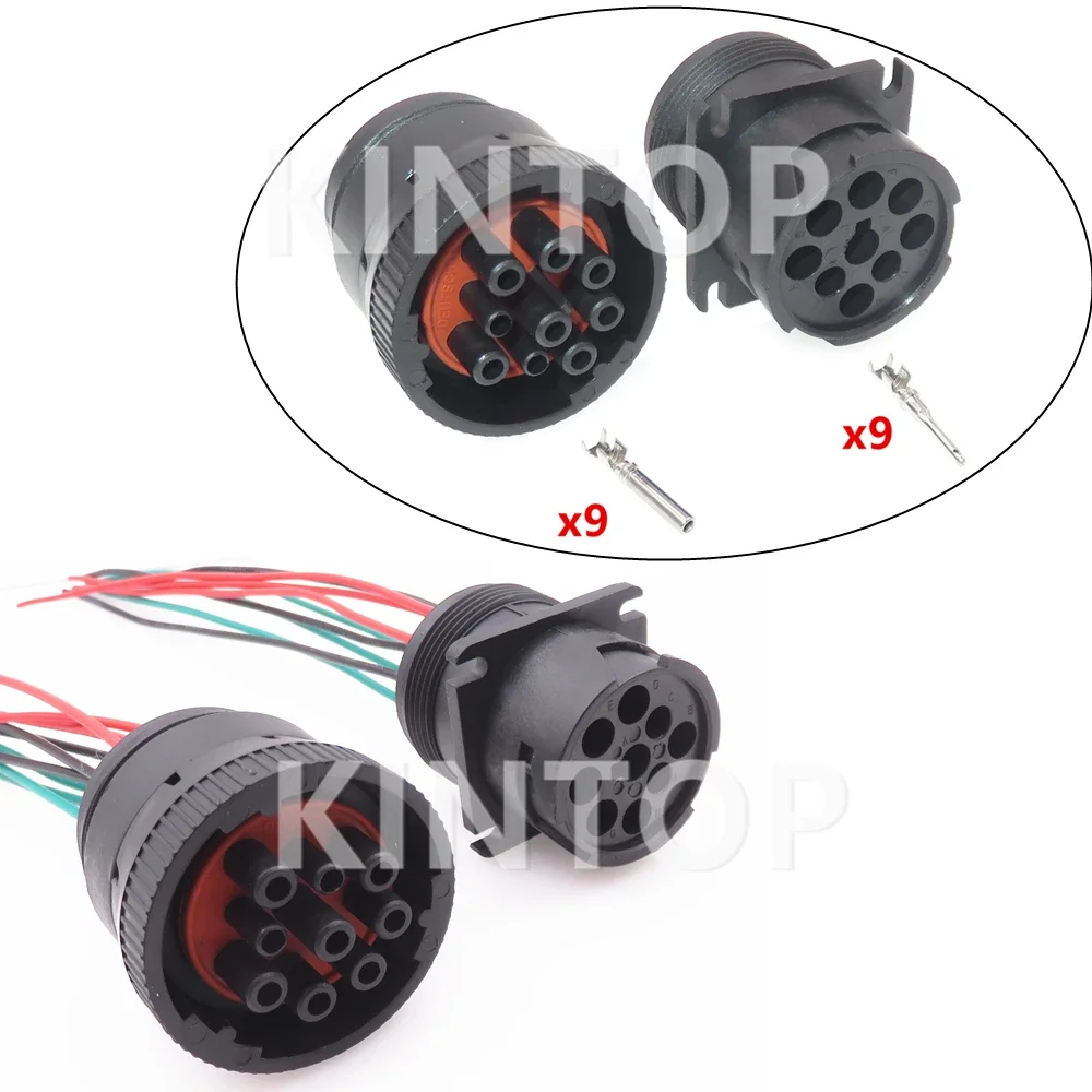 

1 Set 9 Pins HD16-9-1939S AC Assembly Automotive Diagnostic Interface Wire Harness Connector Car Waterproof Socket HD16-9-1939P