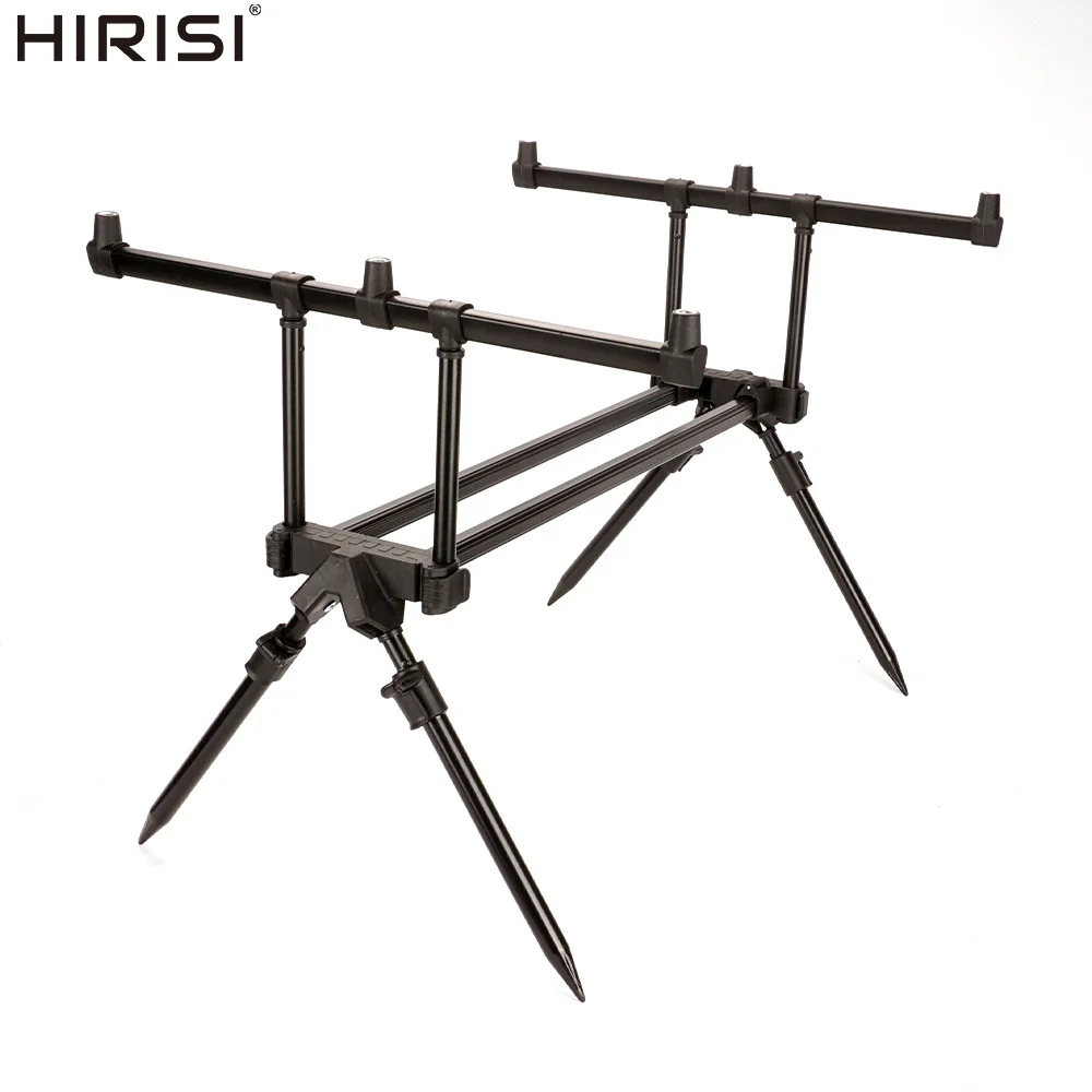 hirisi-rp150-3-ensemble-de-dosettes-de-canne-a-peche-a-la-carpe-en-aluminium-systeme-de-support-a-3-tiges-avec-batons-de-banque-telescopiques-et-barres-de-buzz-reglables