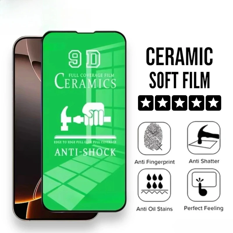 

1-3Pcs Soft Ceramic Film For iPhone 16 15 11 12 13 14 Pro Max 8 7 Plus Mini Screen Protector For IPhone XS MAX X XR SE Not Glass