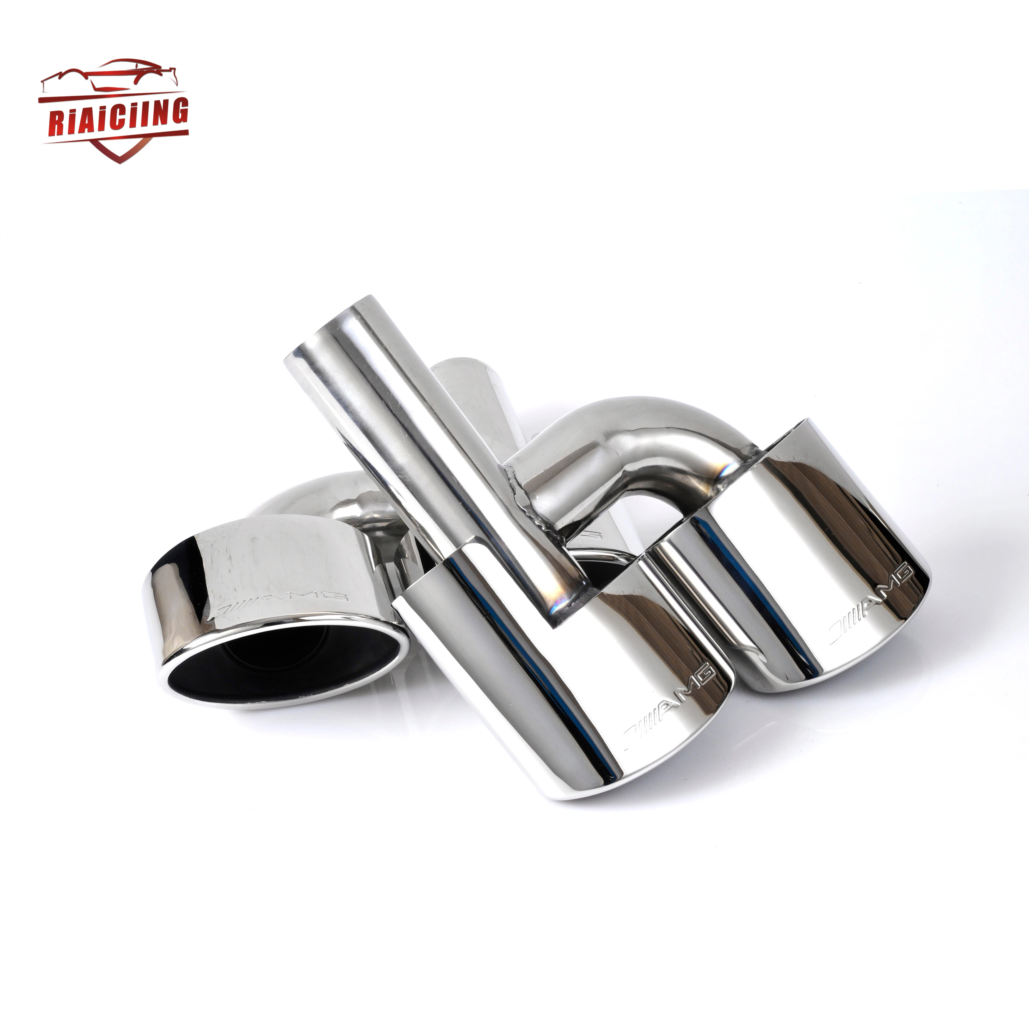 304 Stainless Steel High Quality Rear Exhaust Muffler Tips Pipes Silver Fit For Mercedes Benz AMG C-Class W204 C180 C200 C63