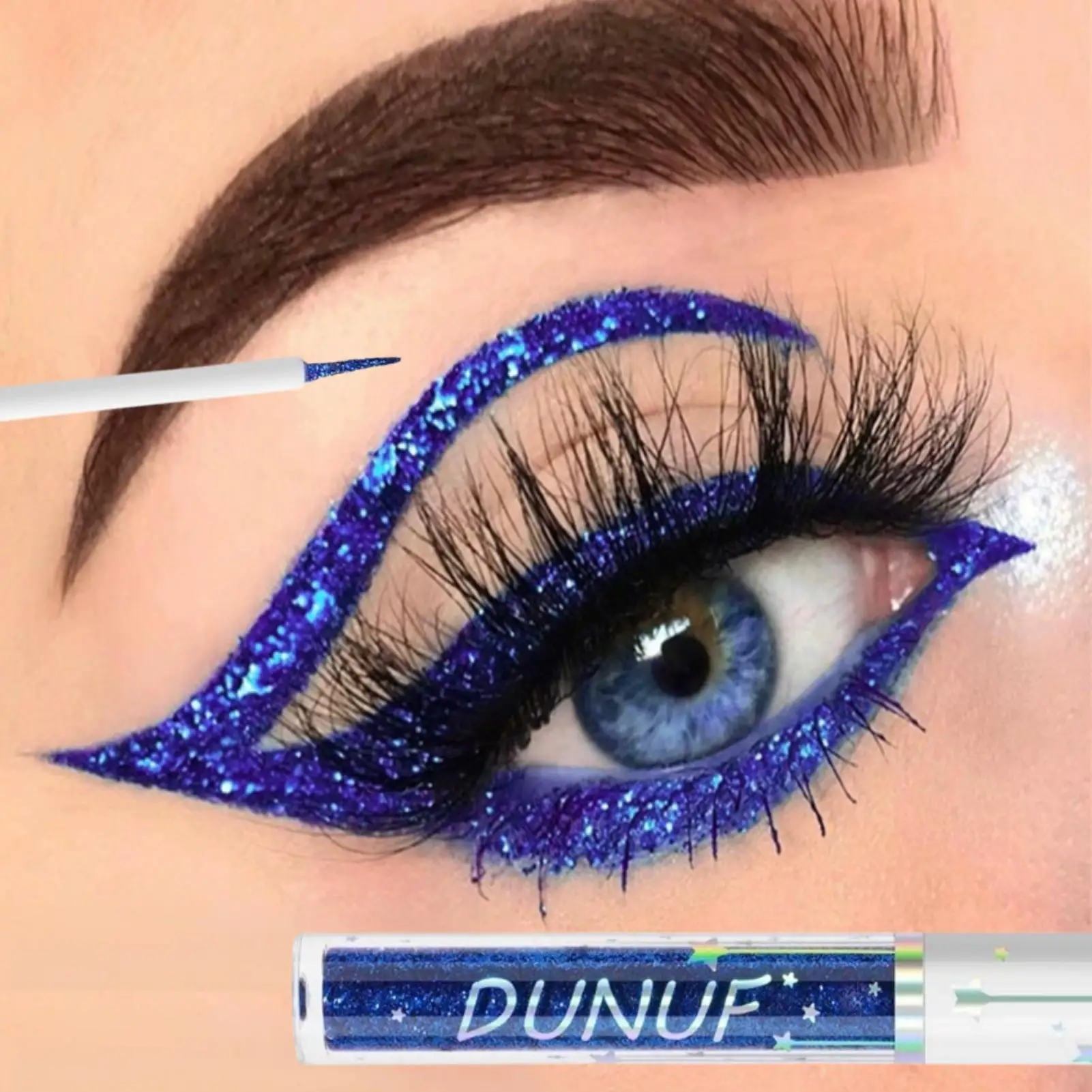 1 Stück glänzender, farbenfroher, schnell trocknender, strahlender, wasserfester, lebendiger flüssiger Eyeliner und Lidschatten, ideale Weihnachtsgeschenkkollektion