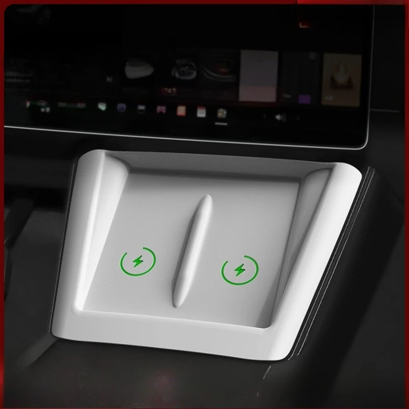 

For 24 Tesla Model 3 Highland Full-Wrap Wireless Charging Silicone Protection Pad Car Modification Accessory Anti-Slip Functions
