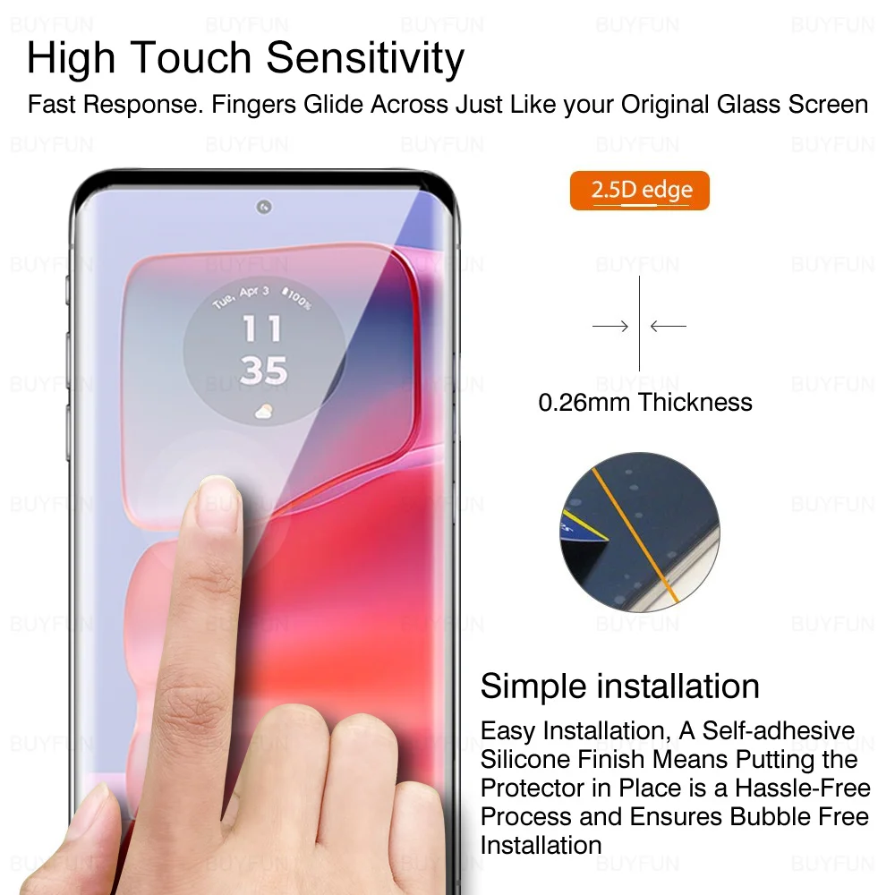 Vidrio Templado 8 en 1 para Motorola Edge 50 Pro 5G, película protectora de lente de cámara para Edge50 Pro edge 50Pro, Protector de pantalla curvo HD