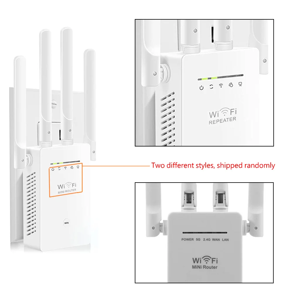 Dual Band 2.4/5G Wifi Range Extender Draadloze Internet Booster Cover Tot 5000 Sq. Ft & 35 Apparaat Lange 1200Mbps Signaal Versterker