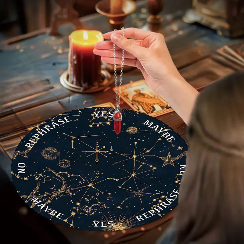 Astrological Chart Creative Divination Pendulum Pad Crystal Ritual Pad Altar Decoration Energy Plate Healing Meditation Board