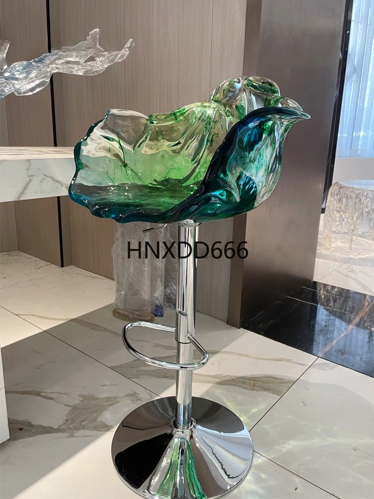 Lifting Bar Chair Transparent Resin Island Back Chair