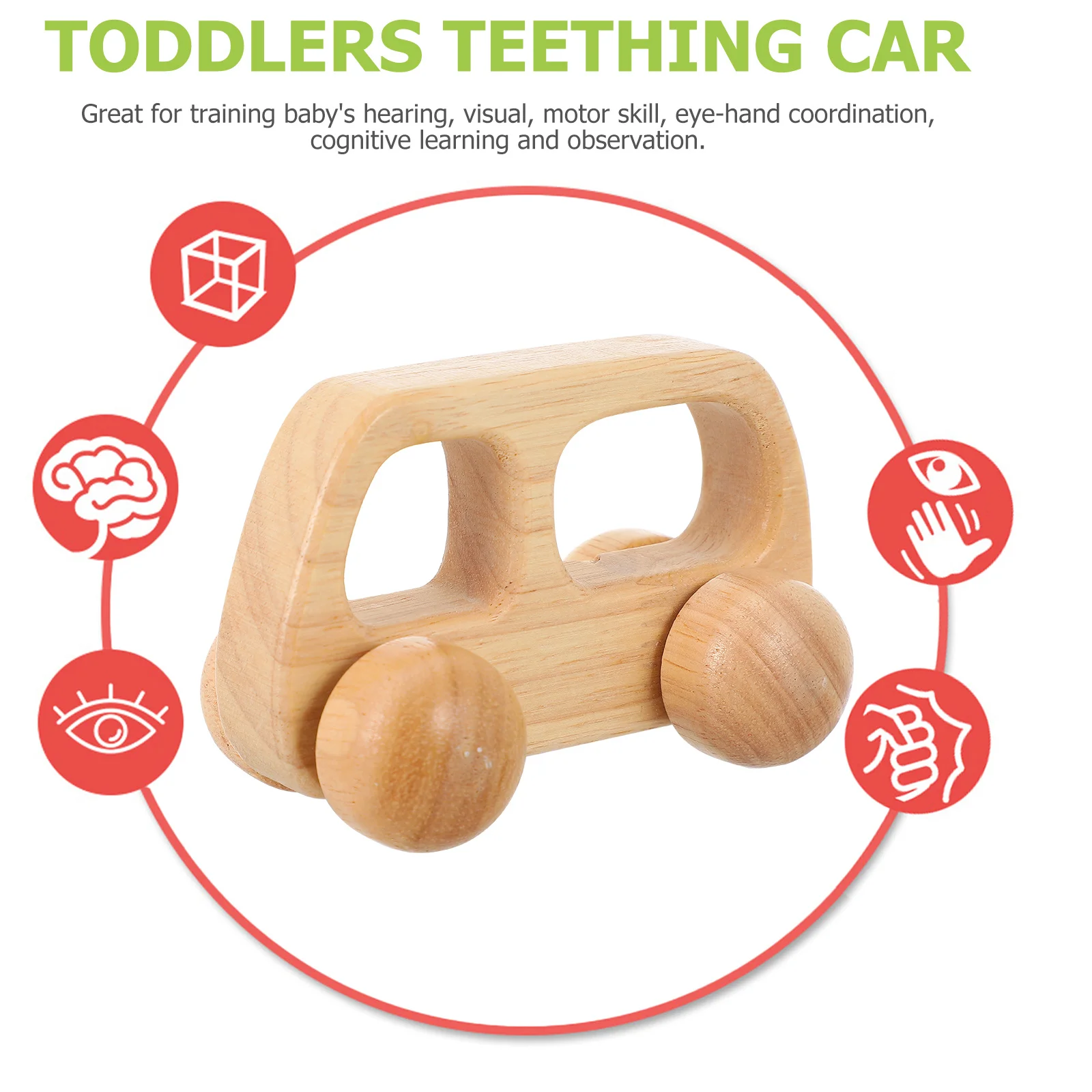 รถเข็นเด็กไม้พร้อมที่จับสำหรับเด็กทารก ของขวัญสำหรับเด็กแรกเกิด ขอบเรียบ ทนทาน ปลอดภัย รถเข็นไม้เสริมพัฒนาการ