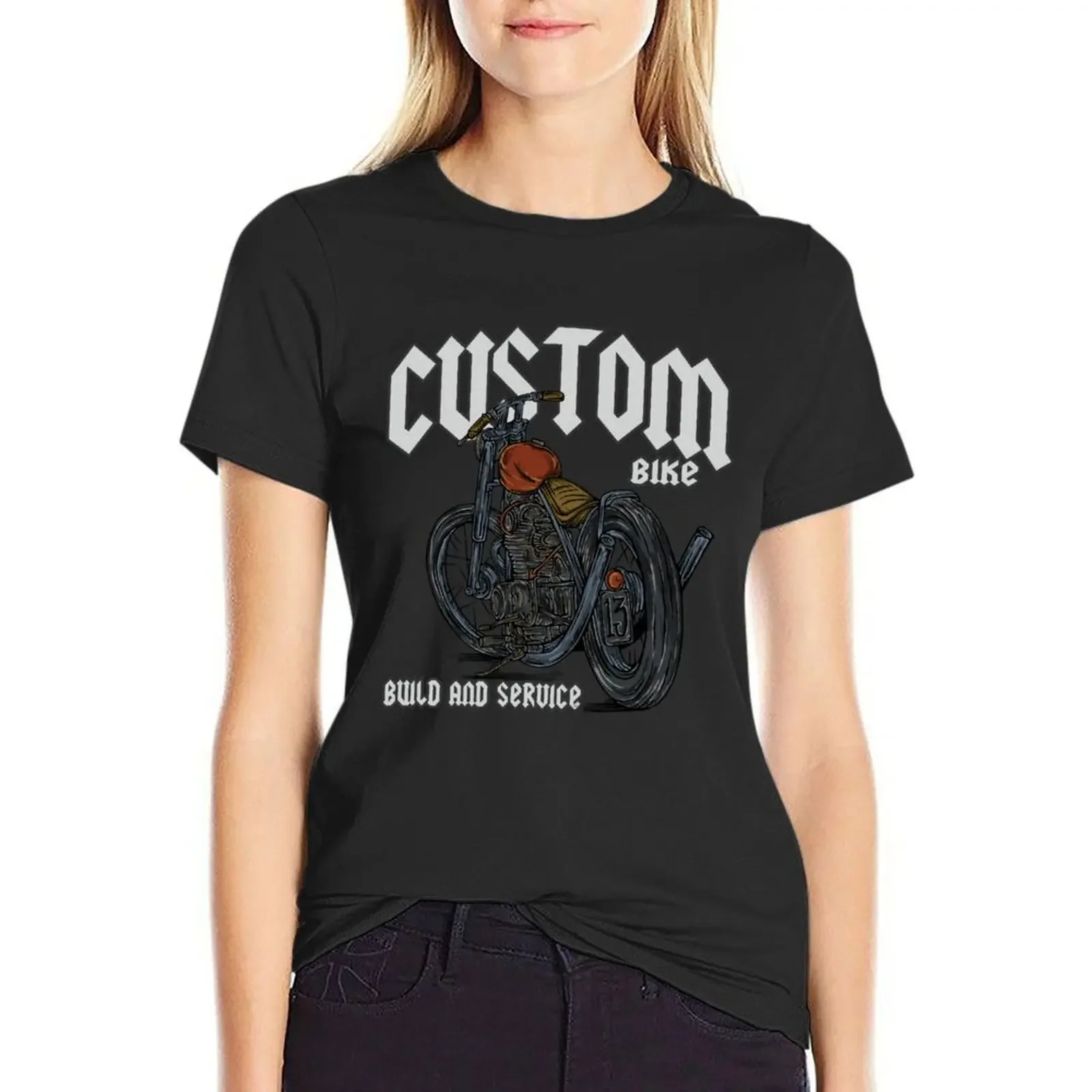 Custom Bike Chopper Motorcycle, Chopper, Biker T-Shirt aesthetic clothes summer top womans clothing