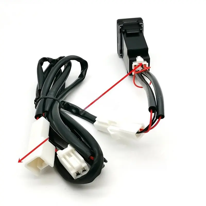 Cable Accessories Blue Light Car QC3.0 USB TYPE-C PD Dual Phone Charge Interface Socket Fit For Toyota - view 2