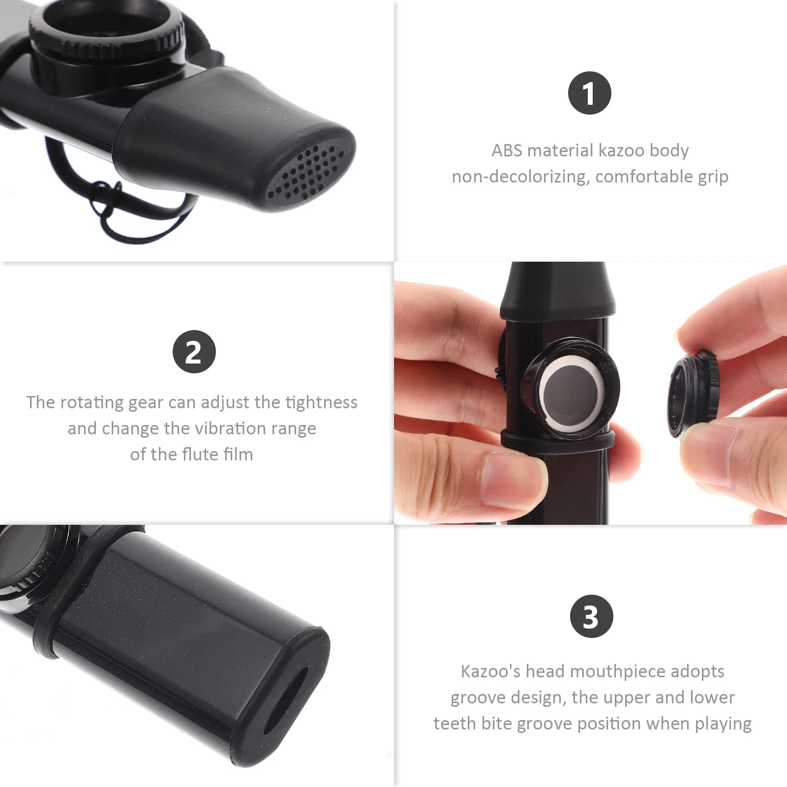 

1Set Kazoo Adult Plastic Adjustable Timbre Performance Musical Instrument Guitar Accompany Professional Kazoo for Music Lover