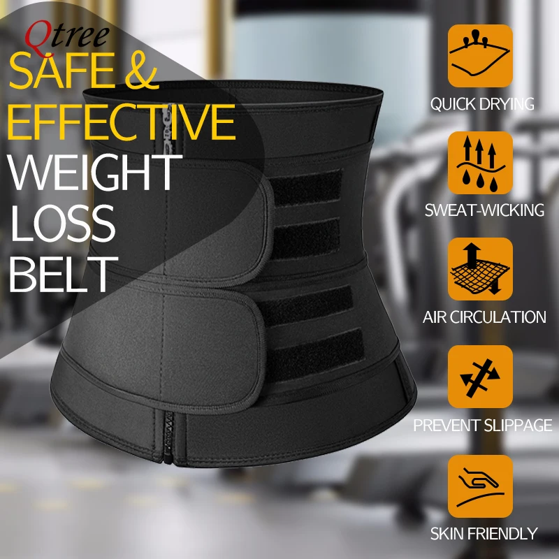 Qtree Waist Trainer Plus Size for Women Sports Girdle Corset Slimming Belly Body Shaper Sweat Trimmer Belt Slimmer Weight Loss