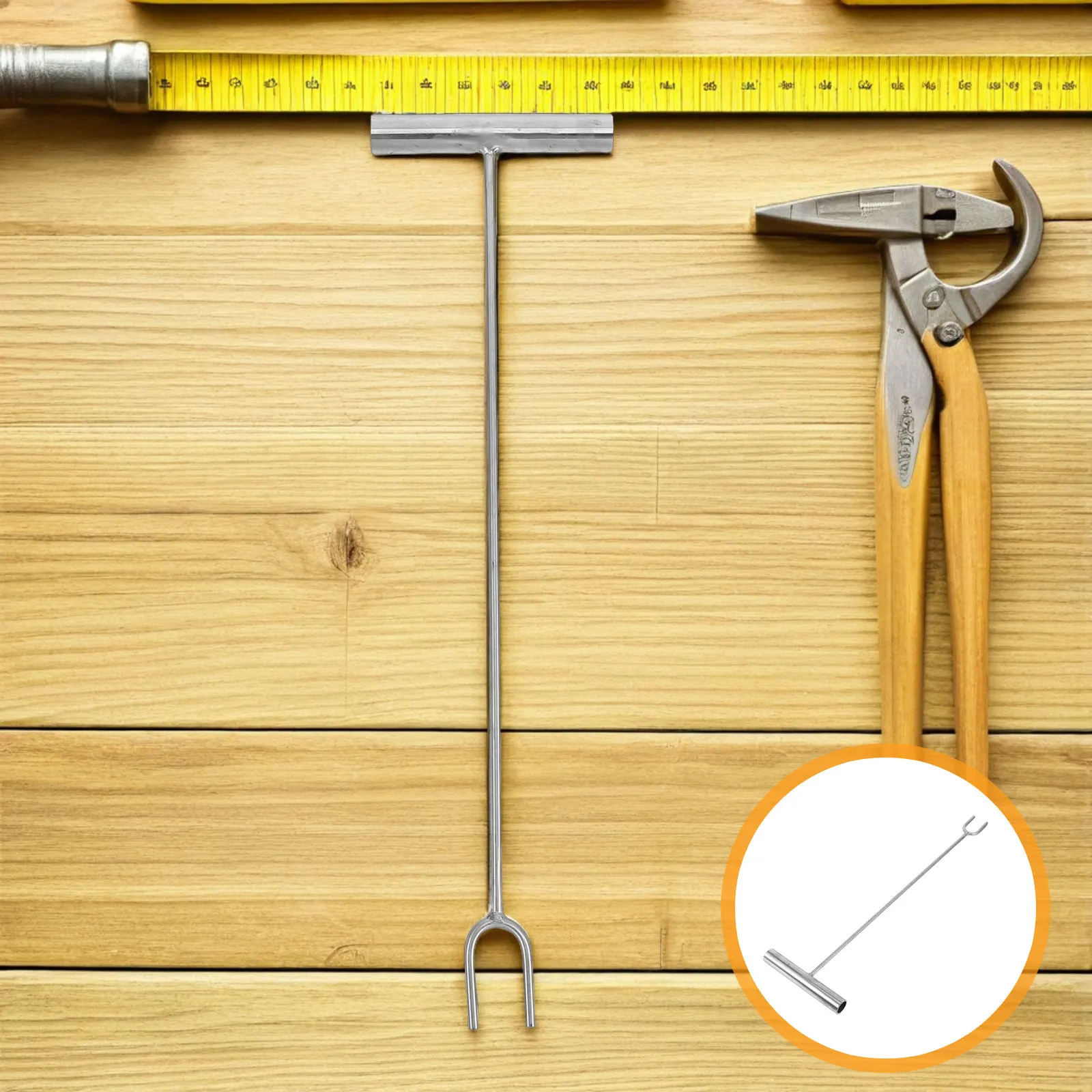 

50x14cm Valve Shut Off Tool T-Handle Water Meter Key for Plumbing Emergency Gas Leak Control Sturdy Stainless Steel U-Shaped