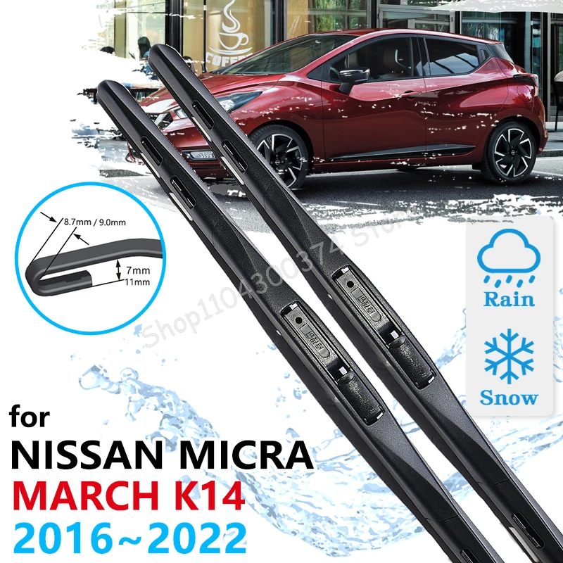 Pisau Wiper depan mobil untuk Nissan Micra March K14 2016 2017 2018 2019 2020 2021 2022 aksesori sikat kaca depan