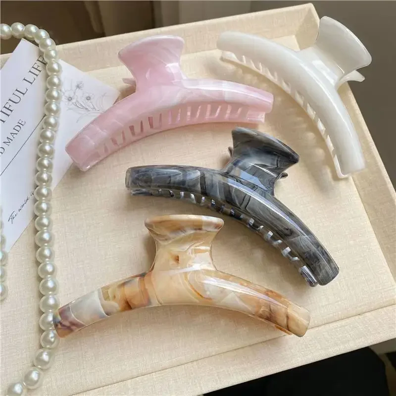 DS nouveau Style d'encre géométrique griffe de cheveux 13CM grandes pinces à griffes en plastique mode pinces à cheveux à la mode pour femmes filles accessoires de cheveux