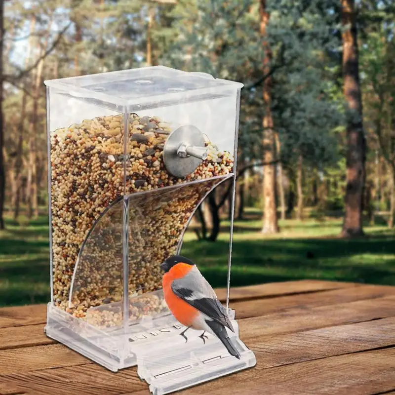 No Mess Bird Feeders Automatic Parrot Feeder Drinker Acrylic Seed Food Container Cage Accessories for Small and Medium Parakeets