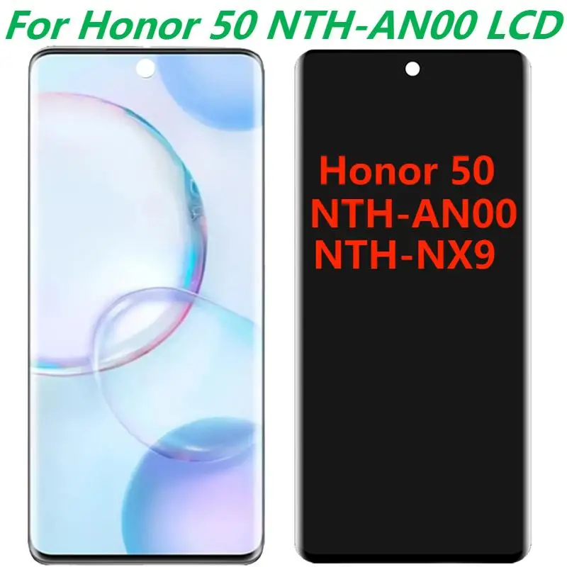 

Original 6.57 For Huawei Honor 50 LCD Display With Frame Honor 50 NTH-AN00 NTH-NX9 LCD Display Touch Screen Digitizer Assembly