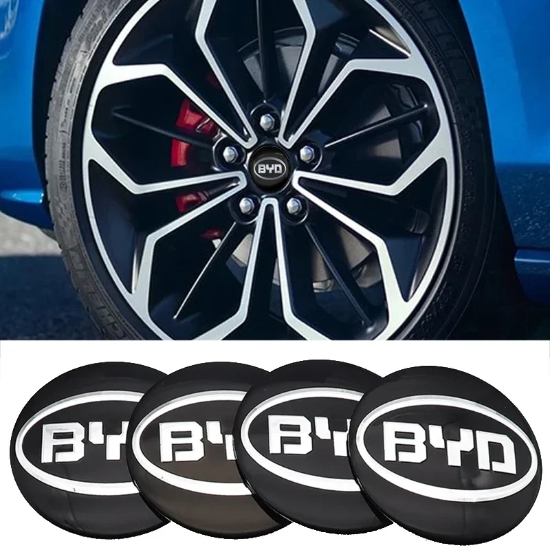 For BYD f0 f3 T3 E5 E6 S6 S7 Tang atto 3 EV G3 G5 M6 F3r 2022 Car Styling Aluminum Alloy Car Wheel Hub Caps Emblem Sticker 4Pcs