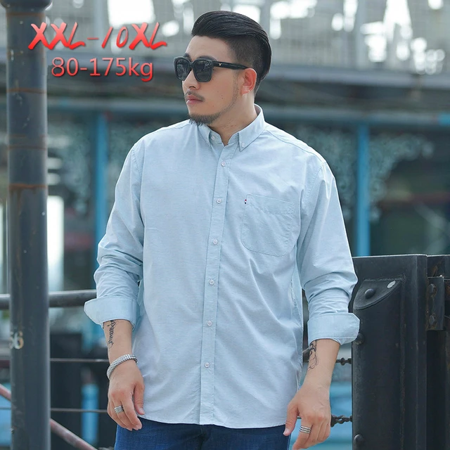 GXXH Extra Large Loose Fit Male 9XL 10XL Long Sleeved Men Shirt Fat Guy 6XL 7XL 8XL Plus Size Dress Shirts Big Men 175kg Wear AliExpress