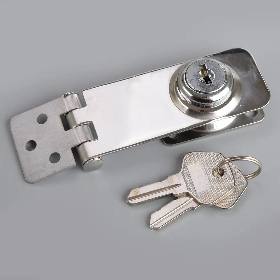 316 Stainless Steel Boat Hatch Deck Door Padlock Lock Hasp With Security Keys Set Silver