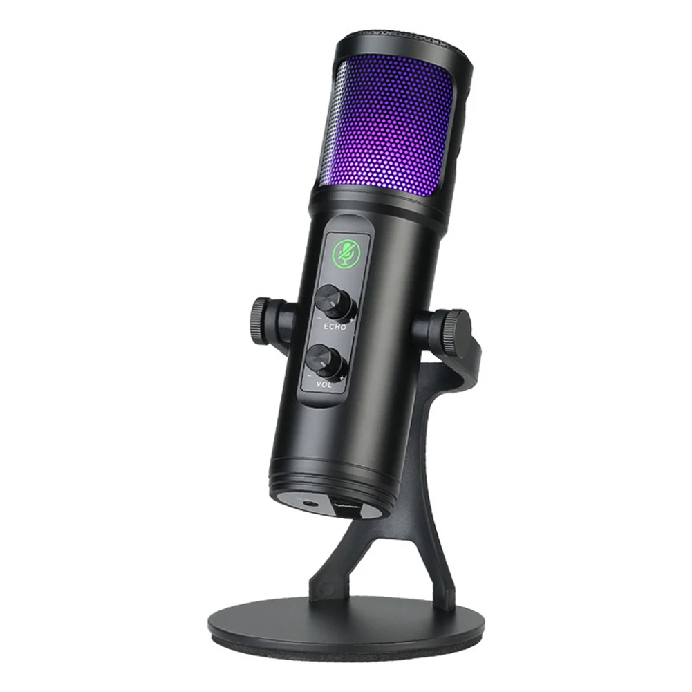 

Live Streaming Studio Microphone Computer Microphone ABS Material Adjustable Stand High Sensitivity Sleek Design