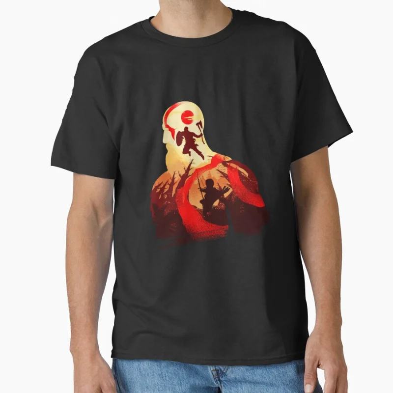 

Father and Son Adventure 80s video game God of war Kratos The warrior of gods Norse mythology Sparta T-shirt large size Tops