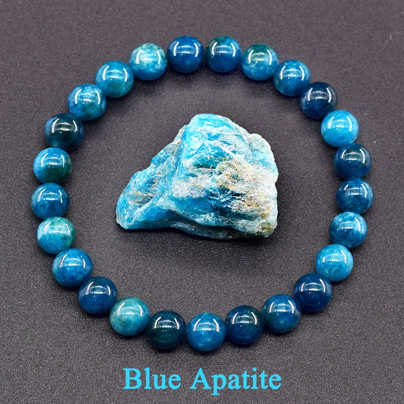 OAIITE Genuine Natural Tiger Eye Blue Apatite Bracelet Men Color Crystal Agate Quartz Bracelet Women Energy Healing Yoga Jewelry