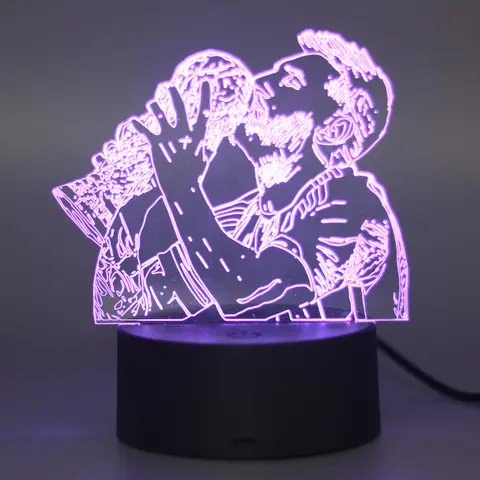3D Illusion Night Light Messi 7색/16색 그라데이션 터치 스위치 LED 야간 조명 테이블 램프(크래클 화이트)