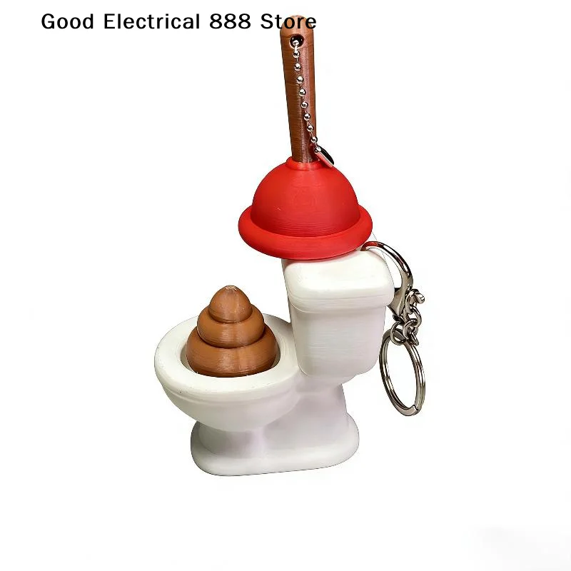 1/2Pcs Calming Keychain Keys Finger Button Anti-stress Toys Toilet Poop Keyring Bag Hanging Fingertip Clicker Decompression Toy