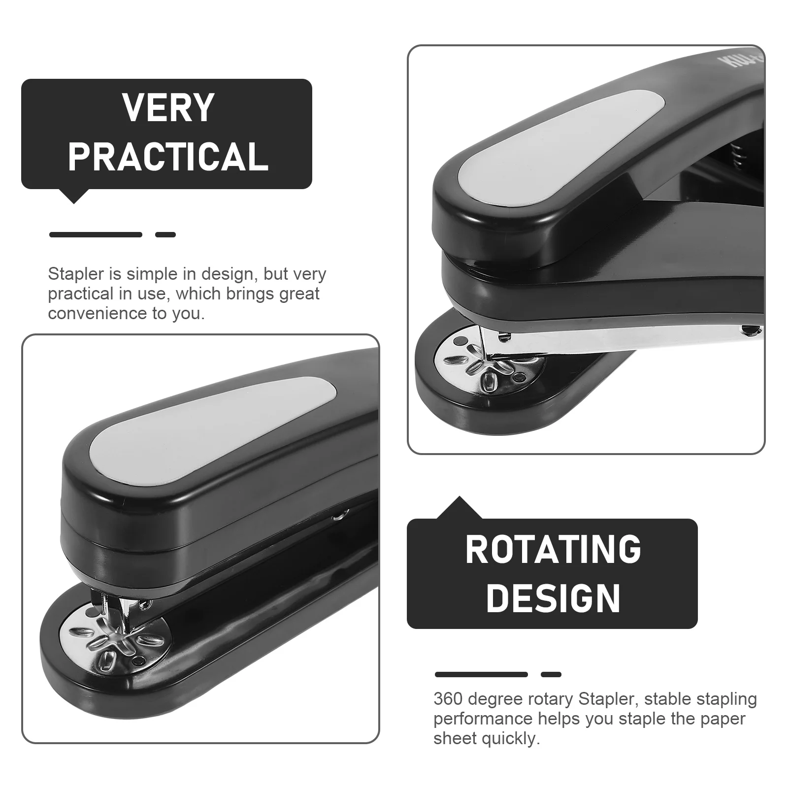 Stapler Multi-Use Office Tool Portable Staplers Must Have Supplies Spring Desk Rotating Multi-Function