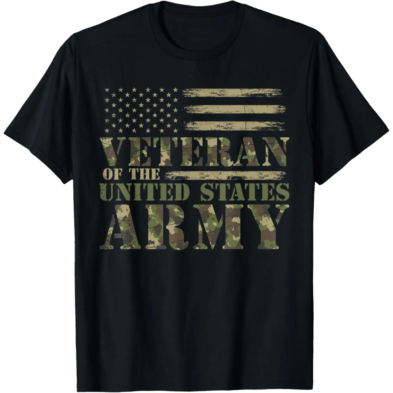 

US Army Veteran T-shirt, Men Women, American Flag Camo Tee, Military Service Soldier Patriotic Gift, Veteran's Day Apparel