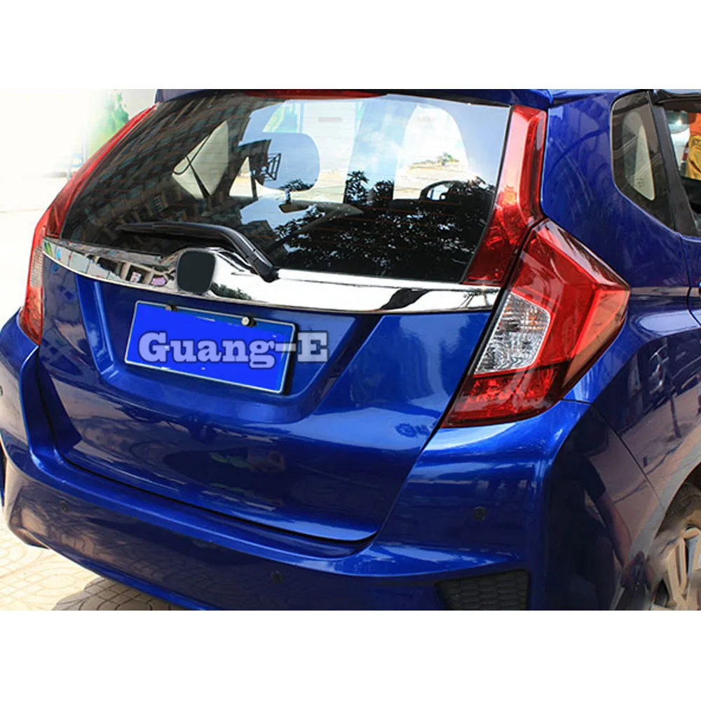 Voor Honda Fit Jazz 2014 2015 2016 2017 Auto Cover Stok Achter Nummerplaat Deur Bodem Achterklep Frame Plaat Trim lamp Strip Kofferbak