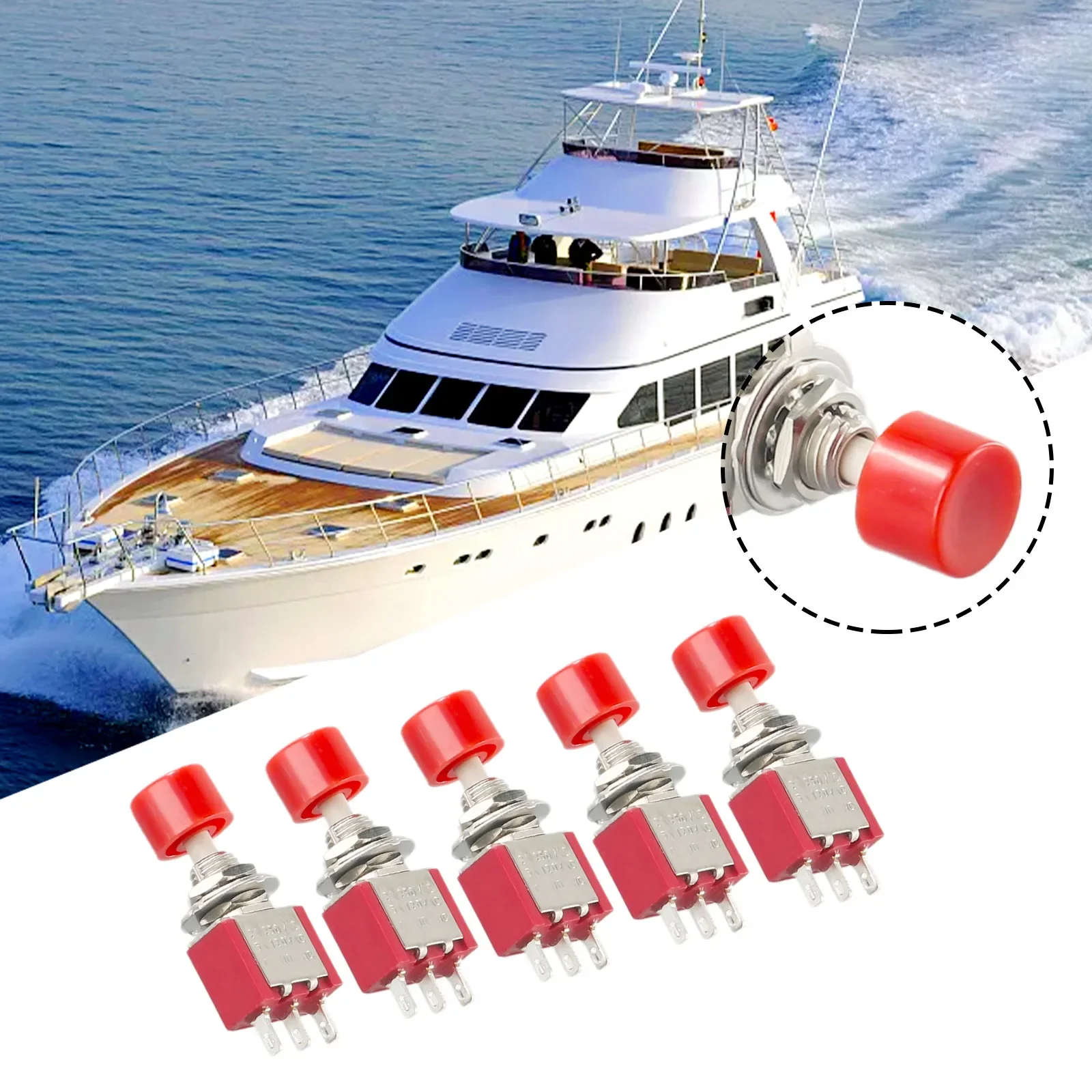 

5pcs 3Pin 2-PositionToggle Switch ON-OFF Self-Resetting DPDT Toggle Switch Cap 2A 250V/5A 125V For Car Boat Electrical Equipment