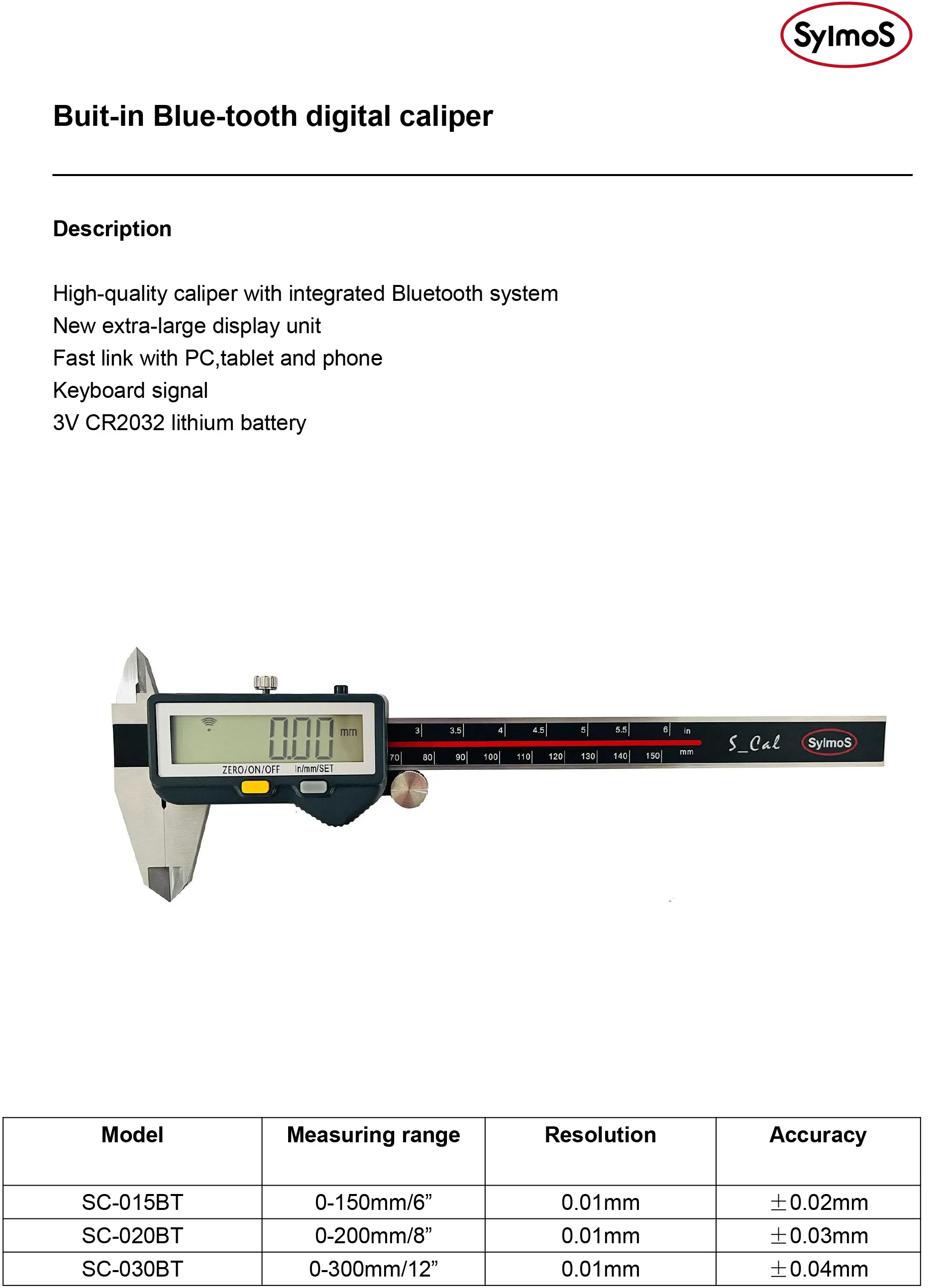 Calibri digitali wireless integrati Bluetooth