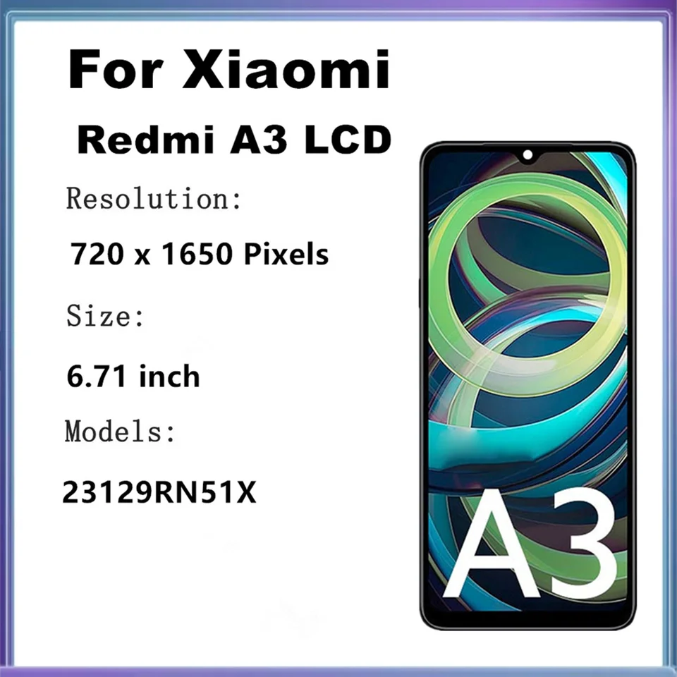 6.71 LCD for Xiaomi Redmi A3 Touch Screen