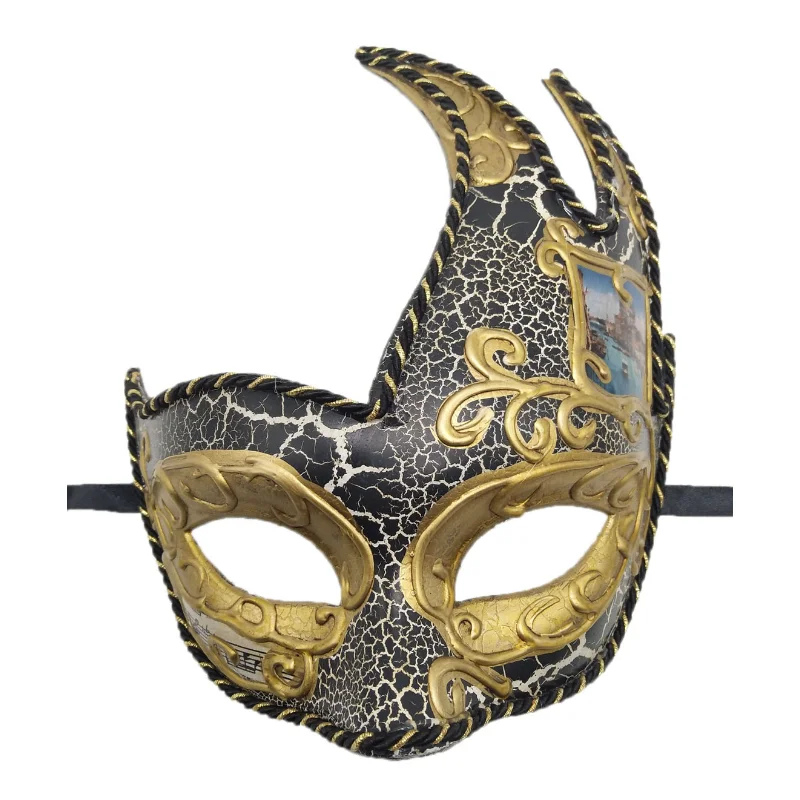 Flame Big Bend Corner Retro Wrapped Crack Mask Wholesale Holiday Party Halloween Carnival Ball