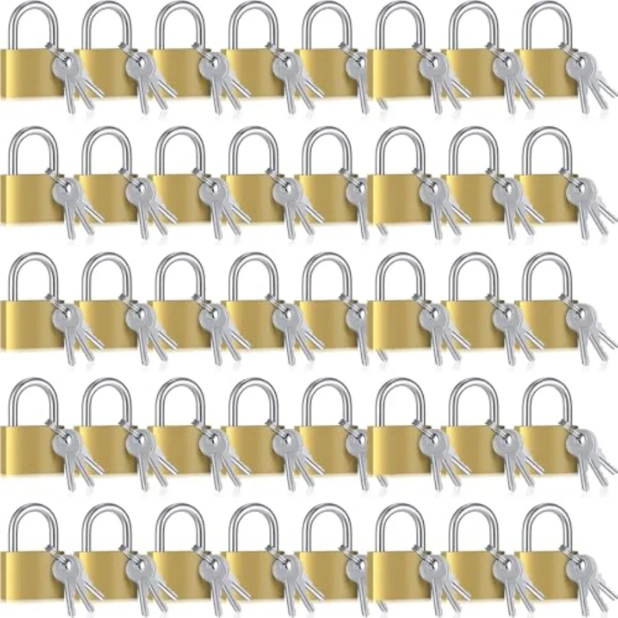 

Solid Brass Keyed Padlock Small Padlocks Keyed Alike Yellow Gym Lock Strong Padlock with Key for Luggage Toolbox 0 Pcs