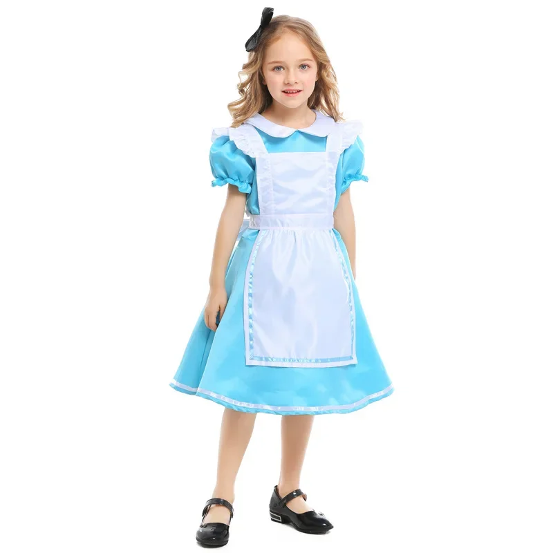 Costume Cosplay Lolita pour filles, robe de femme de chambre adolescente, olympiques de fête de carnaval d'Halloween pour enfants